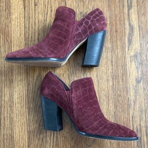 Vince Camuto Red Heeled Boots with Block Heel